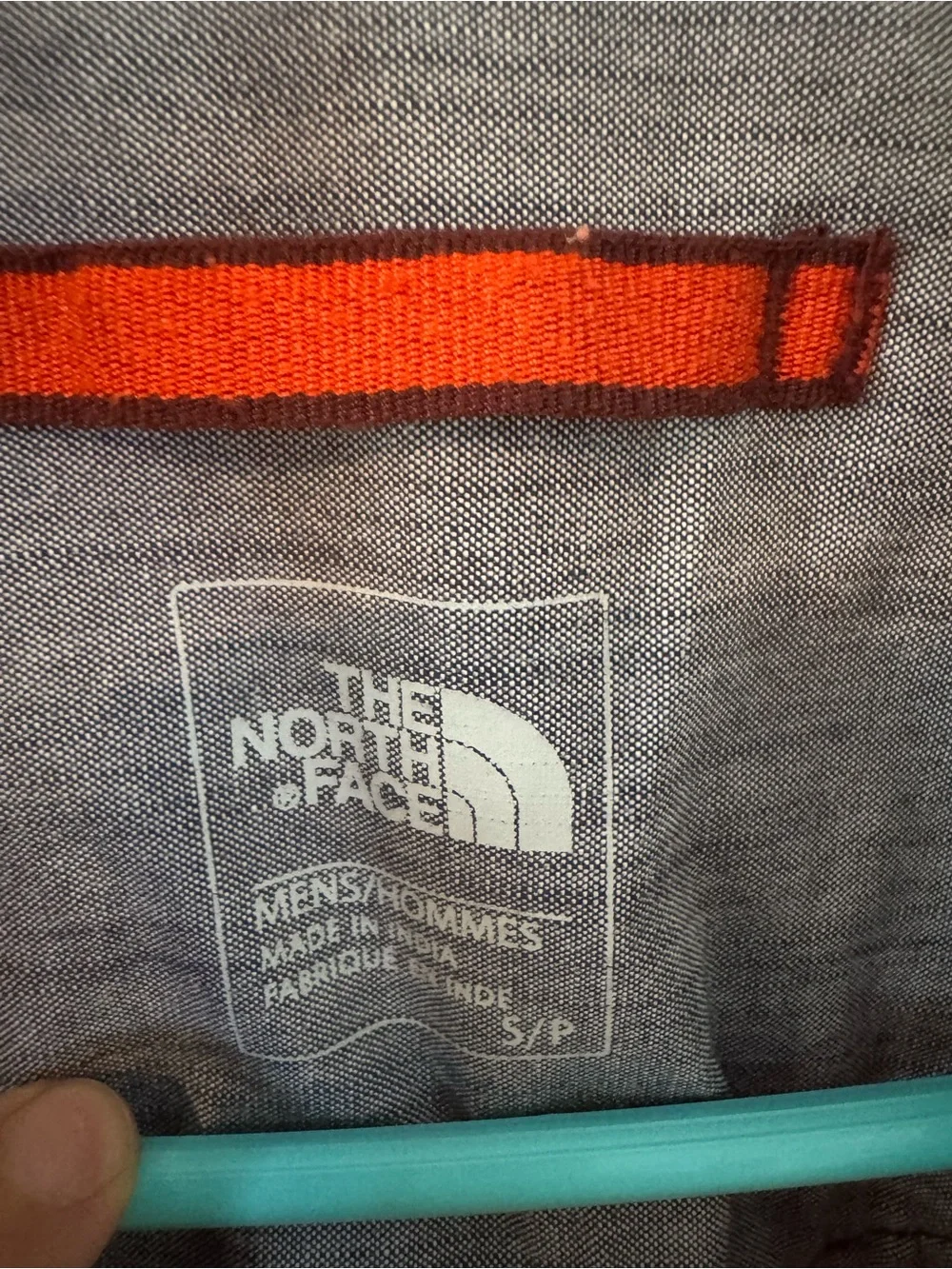 The North Face Men’s Orange Plaid Button-Down Shirt Small